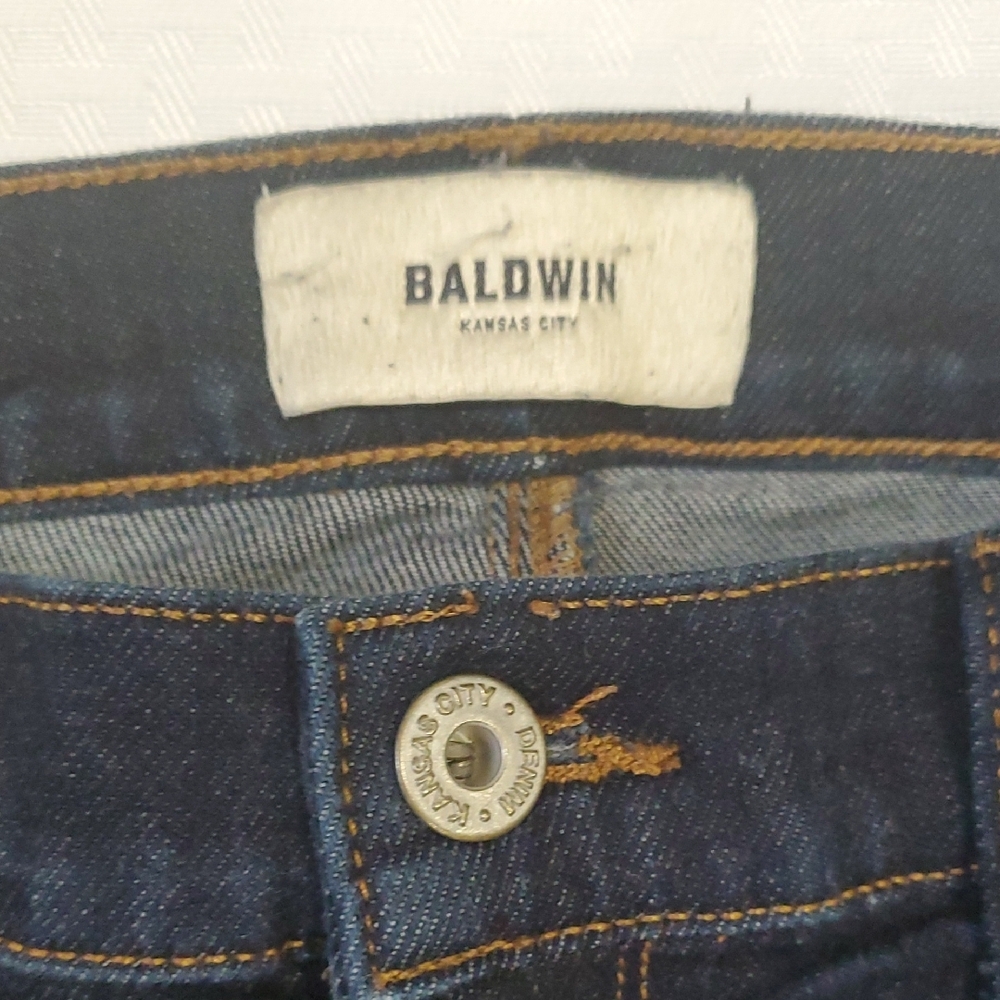 Baldwin Karlie Selvedge High Rise  Dark Blue Denim Pants - Picture 3 of 13